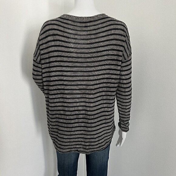 Eileen Fisher Women's Sweater Size XS Black White Stripes Wool Linen Blend - Picture 10 of 10